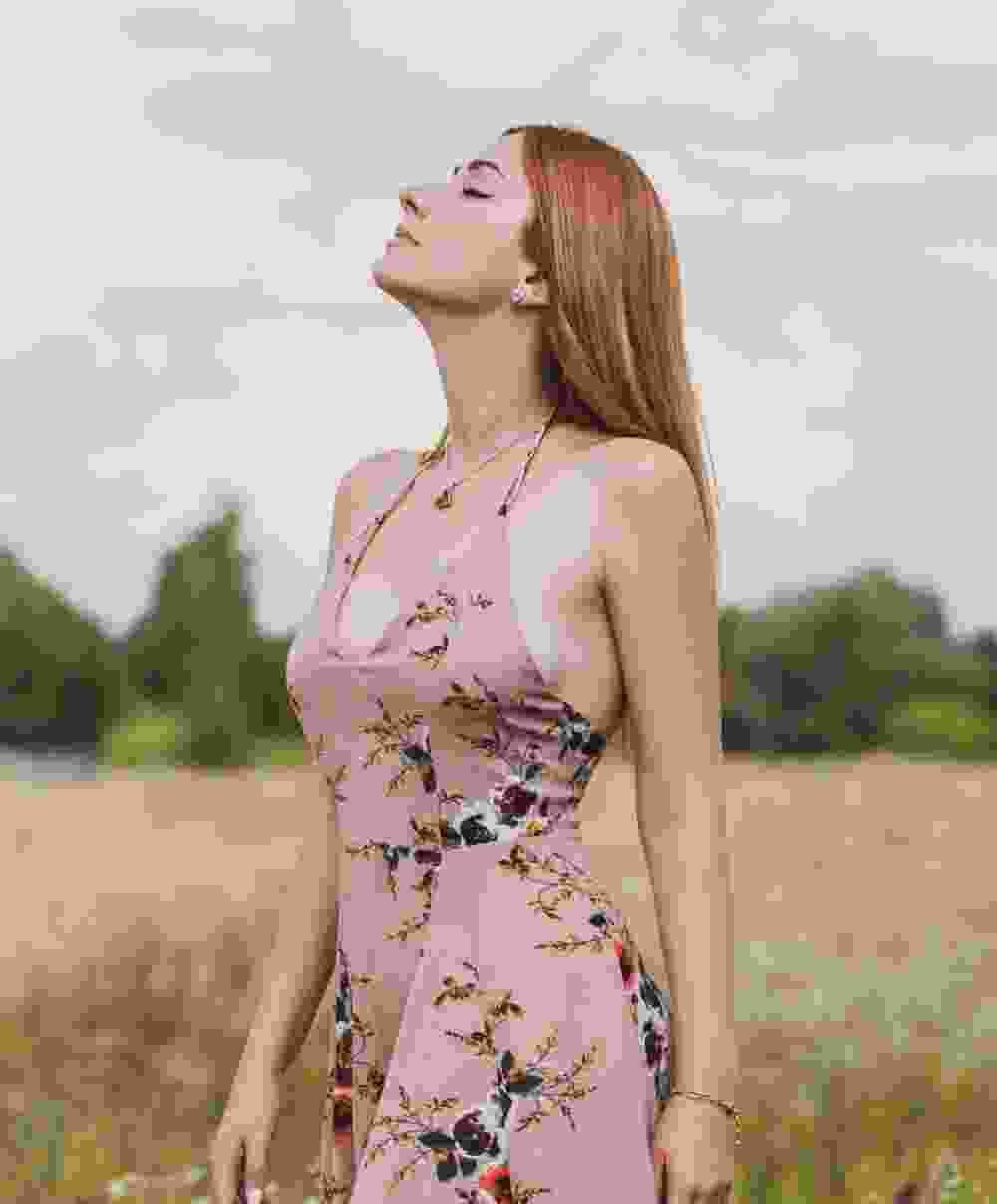 Flare Pink Short Dress - Image 4