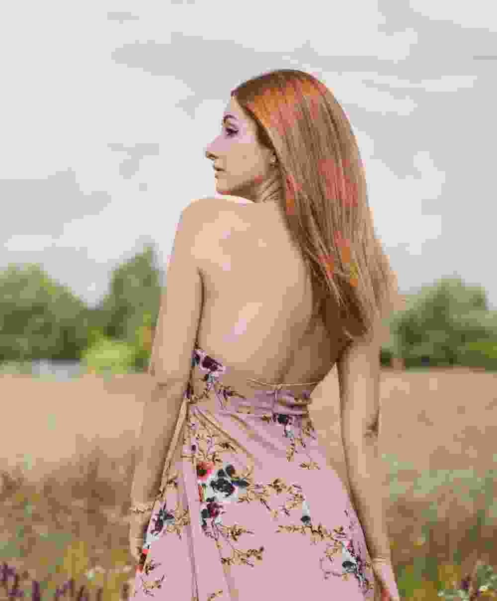 Flare Pink Short Dress - Image 3
